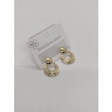Cadde Dükkanı Halkalı Gold Çelik Küpe