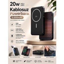 Deanb 50000MAH 20W Hızlı Şarjlı Type-C ve USB Girişli Wireless Kablosuz Magsafe Powerbank