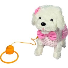 Uravas Store Mey Ithalat® PFT-B025 Peluş Tasmalı Yürüyen Köpek Pembe