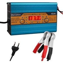 Powermaster PM-1210A 12 Volt Max 10 Amper LCD Ekranlı Akıllı Akü Şarj Cihazı