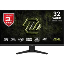 Viewsonic Msı 31.5" 325QF E18V 180Hz 0.5ms 2k 2560X1440 (Wqhd) 16:9 Flat Rapid Va Adaptive-Sync Gaming Monitor (Kdo)