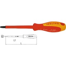 Uravas Store Izeltaş 4145186100 1000V Izoleli Elektrikçi Yıldız Uçlu Tornavida 6X100
