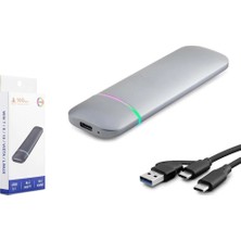 Nodar Hadron HDX1772 SSD Kutu Type-C3.1 + Usb3.0 Nvme + Ngff M2 Chip RTL9210B Gri (Kdo)