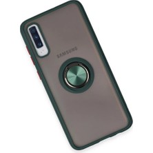 Uravas Store Newface Samsung Galaxy A70 Kılıf Montreal Yüzüklü Silikon Kapak - Yeşil
