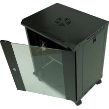 Racksan ML-6412S 12U Duvar Tipi Kabinet (600-530-400) Raf+Fan+Priz (Kdo)