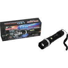 Uravas Store Gold Orıon KM-105 2ın1 Zoomlu El Feneri - Cob LED USB Şarjlı Metal Kasa 15.5cm 3000 Lumen (5047)