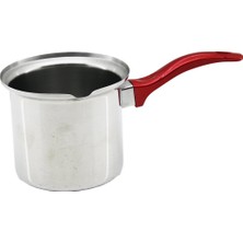 Uravas Store No-7  Çelik Cezve  Kırmızı Kulp (5528)