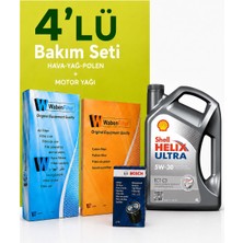 Bosch-Waben Fiat 500X 1.4 Turbo 140 Hp Filtre Bakım Seti-Shell Helix Ultra Ect 5W30 4 Lt (2014-2016) 3