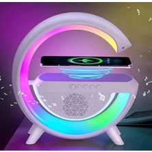 Uravas Store Kablosuz Telefon Şarj Bluetooth Hoparlör Istasyonu Ses Rgb Atmosfer Gece Işık BT-2301 (5528)