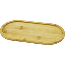 Uravas Store Oval Ahşap Bambu Yağdanlık Altlık 12X23CM (5528)
