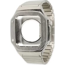 Uravas Store Newface Apple Watch 45MM KR409 Metal Kordon - Gümüş