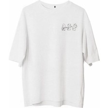Range Store Erkek Baskılı T-Shirt Kısa Kol Bisiklet Yaka Regular Fit Rahat Kalıp Günlük Tişört - Beyaz