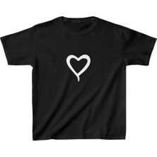Tarz Yeri Çocuk Kız Baskılı T-Shirt - Siyah