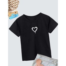 Tarz Yeri Çocuk Unisex Baskılı T-Shirt - Siyah
