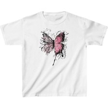 Tarz Yeri Çocuk Kız Baskılı T-Shirt - Beyaz