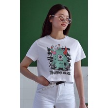 Velmora Fashion Unisex Oversize 24/1 Penye DTF Baskılı Tişört - DTF165