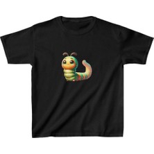 Tarz Yeri Unisex Çocuk Baskılı T-Shirt - Siyah