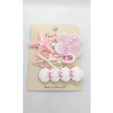 Nd Jewelry Ocean Bloom Deniz Temalı 3'lü Pens Toka Seti - Pembe