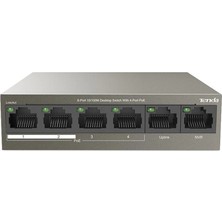 Tenda TEF1106P 6 Port 4 Port Poe+ 10-100 + 2 Port Uplink Switch Çelik Kasa Rack Mount (Kdo)
