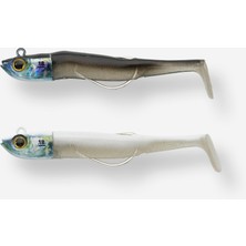 Caperlan Deniz Balıkçılığı Silikon Sahte Yem - 18 G - Siyah/gümüş/beyaz - Ancho 90