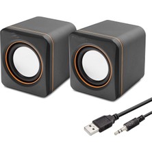 Uravas Store Masaüstü Hoparlör 1+1 USB + 3.5mm - Siyah HD6049