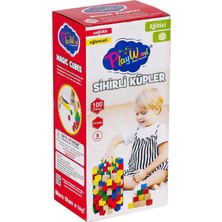 Uravas Store ONY-359 Ahşap Sihirli Küpler 100 Parça -Onyıl Oyuncak