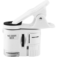 Uravas Store 60X Mini Cep Telefonu Için Mandallı Mikroskop Uv Ledli Büyüteç Model AL2431