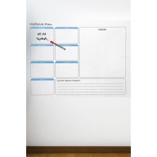 Uravas Store Haftalık Planlayıcı Manyetik Duvar Stickerı Takvim 70 cm x 56 cm