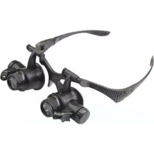 Uravas Store Gözlük Modeli 10X 15X 20X 25X Lens 2 LED Işıklı Büyüteç 9892G