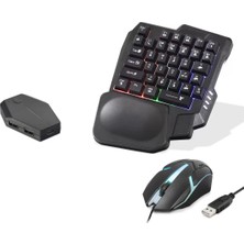 Uravas Store Mobil Oyun Klavye Mouse Dönüştürücü Seti Rgb Siyah ND762