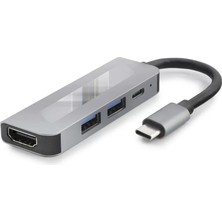 Uravas Store Type-C Combo Hub HDMI 4K USB 3.0 Pd 4 Port Gri HDX7840