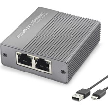 Uravas Store Gigabit Ethernet Switch 4 Port Type C Güç Girişli Gri HDX1413
