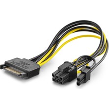 Uravas Store Sata To 6+2 Pin Ekran Kartı Power Kablosu 26 cm - Siyah HDX5570