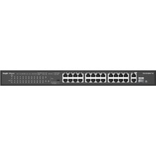 Ruijie Reyee Ruijie-Reyee RG-ES126S-LP 24 Port Poe+ 10-100 Mbps + 2 Port 10-100-1000 Mbps Uplink Switch (Kdo)