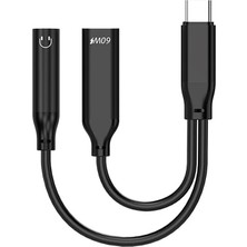 Uravas Store Ally Iphone 15 Için Type-C Şarj + 3.5mm Kulaklık 2in1 Çevirici ADAPTÖR-(5775)