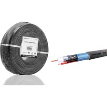 Uravas Store Cctv Kablo Mini Coax Eco Cca Pe 2x0.50 mm Dış Mekan 100 M - Siyah HDX5582-100
