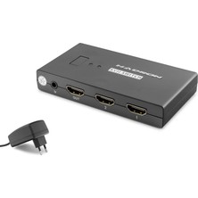 Uravas Store HDMI USB Kvm Switch 2 Port HDMI 4 Port USB Dahili Kablolu - Siyah HDX1373