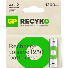Uravas Store Recyko 1300MAH Aa 2`li Blister Şarjlı Pil