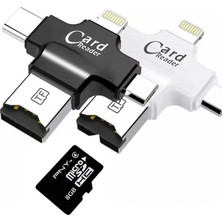 Uravas Store Card Reader 4in1 Type-C- Iphone Lightning-Micro USB Hafıza Kart OKUYUCU-(5775)