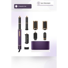 Dreame Airstyle Pro Mor Multi Styler Iyonik Saç Şekillendirici 6 Başlıklı Bukle Maşası ve Düzleştirici Fırçalı Hediyelik Kutulu Set
