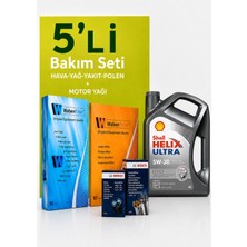 Bosch-Waben Peugeot 207 1.4 Dizel Filtre Bakım Seti-Shell Helix Ultra Ect 5W30 4 Lt (2006-2011) 4 Lü