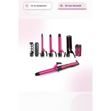 Fakir Pixie Pembe 25 mm Bukle Maşası Seramik Kaplamalı 30-200 Derece Ayarlanabilir Isı Günlük Kullanım Için Pratik Saç Şekillendirici