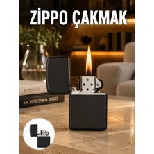 Uravas Store Doldurulabilir Siyah Benzinli Çakmak Metalik Yeni Nesil