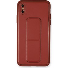 ALK Apple Iphone Xs Max Kılıf Coco Deri Standlı Kapak - Fuşya