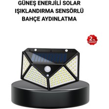Uravas Store Solar Bahçe Lambası 100 LED Hareket Sensörlü Güneş Enerjili Aydınlatma