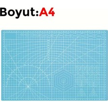Uravas Store Çift Taraflı Yanmaz Kendini Onaran Kesim Matı - Boyut:-A4 (210X297) Ren Mavi