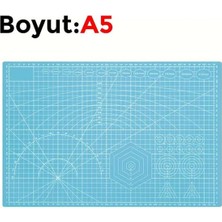 Uravas Store Çift Taraflı Yanmaz Kendini Onaran Kesim Matı - Boyut:-A5 (148X210) Ren Mavi