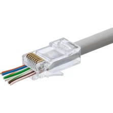 Uravas Store Cat5 Konnektör Ez RJ45 100LÜ Paket Şeffaf HDX5044