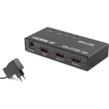 Hadron HDX1295 HDMI Splitter 4K 3D 1 In 2 Out - Siyah (Kdo)