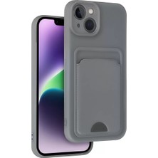 Uravas Store Apple iPhone 14 Kılıf Kelvin Kartvizitli Silikon - Gri